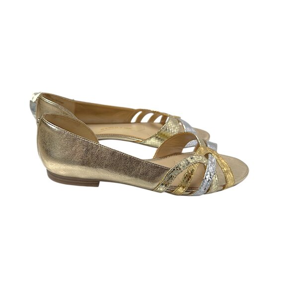 Circus by Sam Edelman Belinda D'Orsay Metallic Gold-Strappy Flats  Sz. 8 - Picture 2 of 10